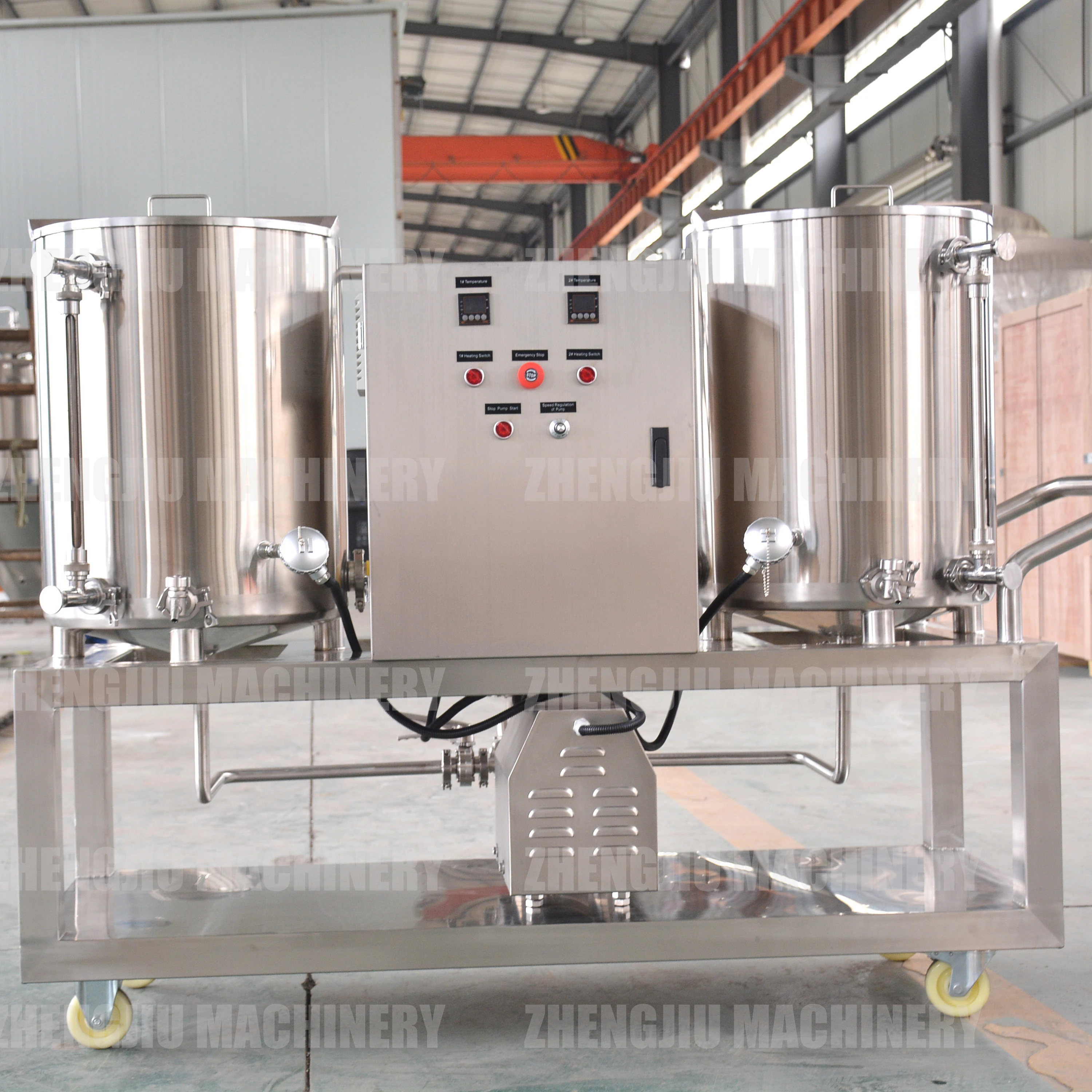 ZJ Movable 100L+100L Double Tank CIP Cart