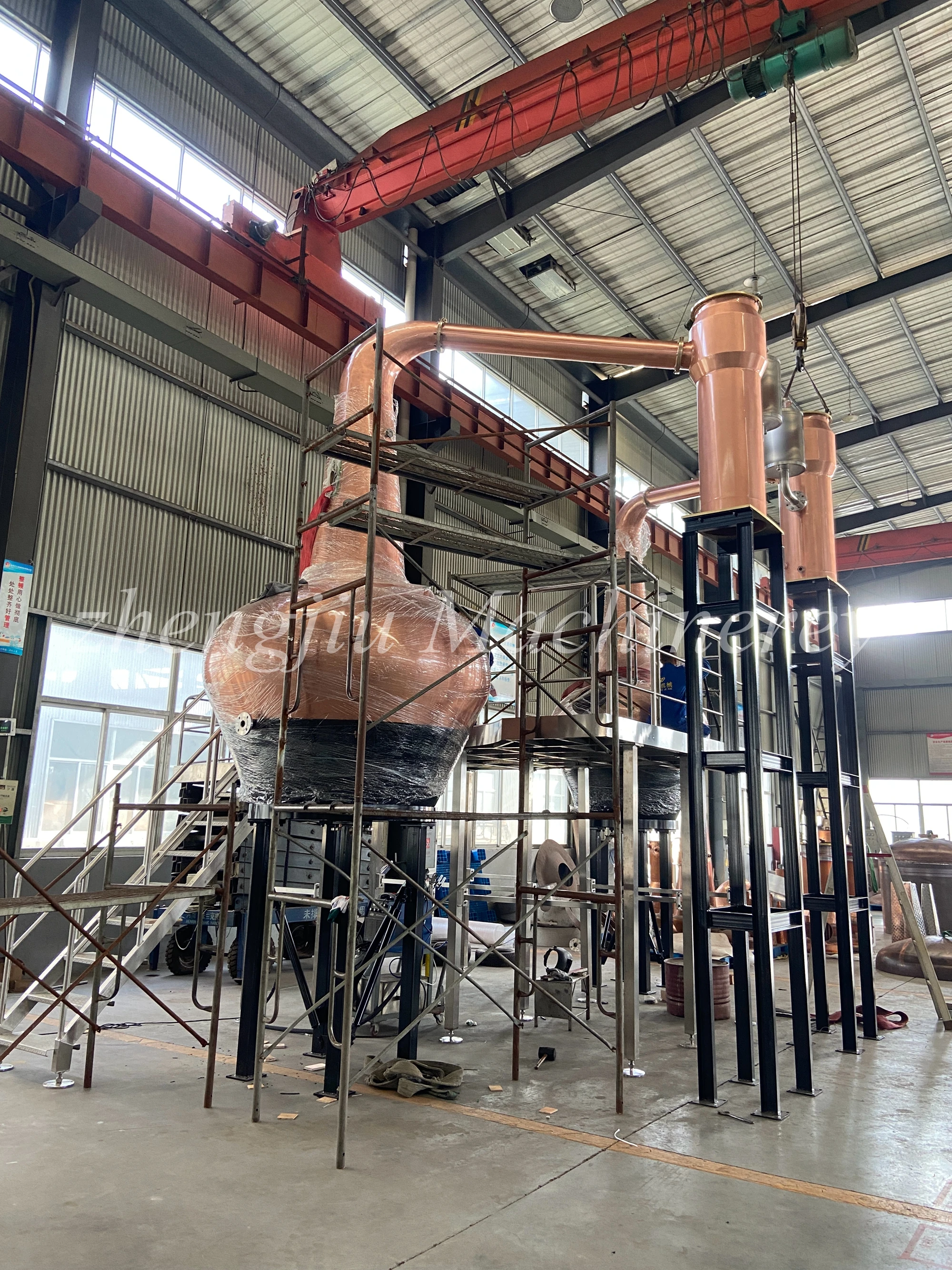 zj 2000l+1400l two copper whisky pot distiller equipment 2