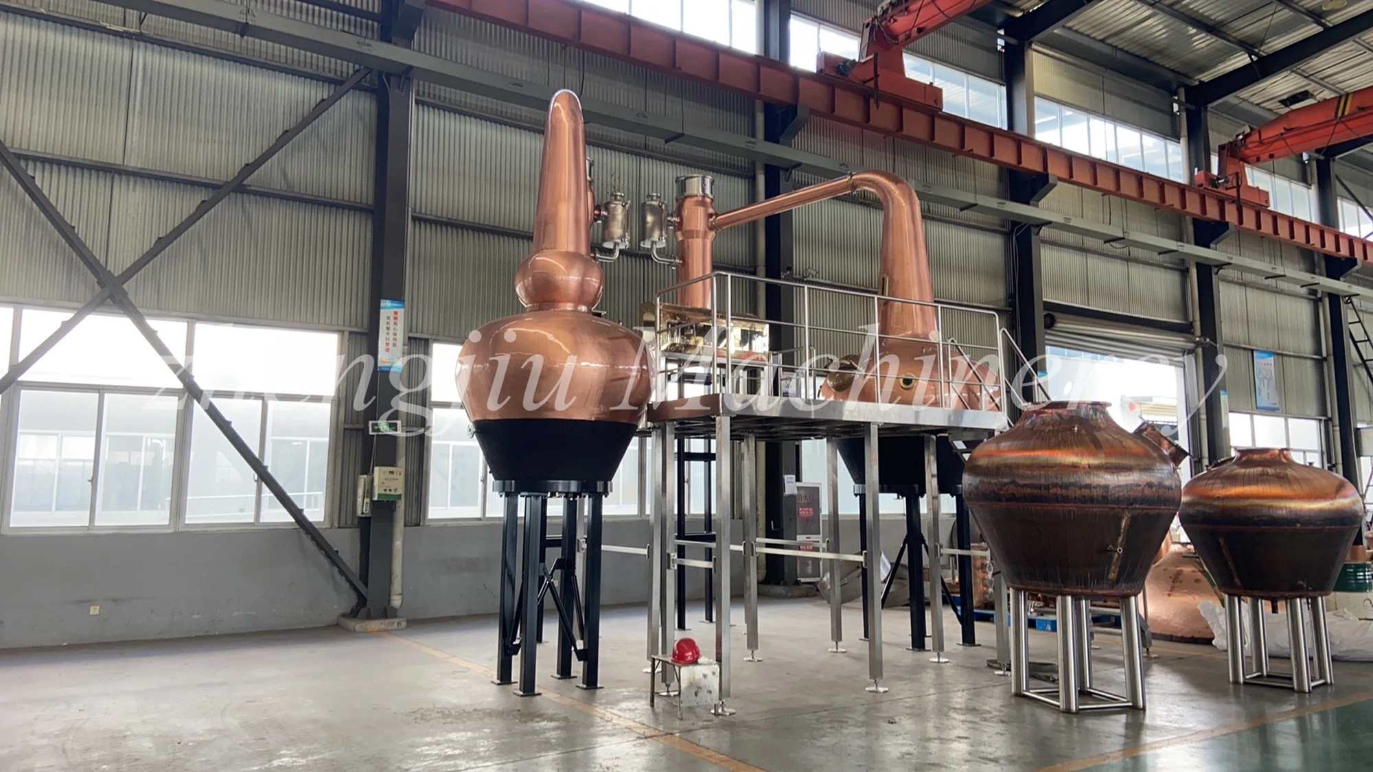 zj 2000l+1400l two copper whisky pot distiller equipment 5