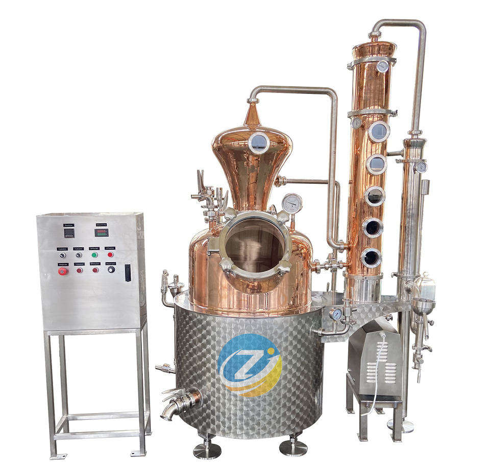 zj 100l copper pot commercial distillation apparatus copper still 1