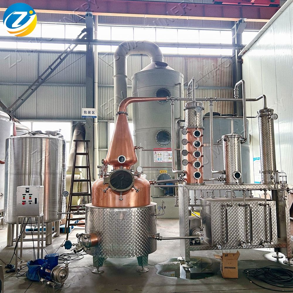 ZJ 500L Hybrid Distill Whisky Gin Brandy Distillation Copper Pot Distiller Plate Column Still Machine