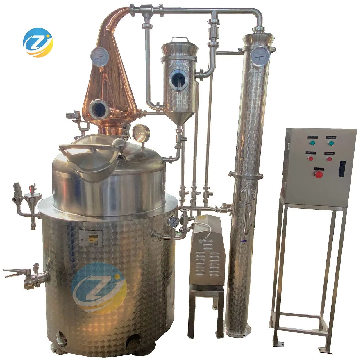 ZJ 100L 200L 300L Gin Spirit Making Distiller Gas Heating Pot Still Gin Distillation Equipment for Moonshine