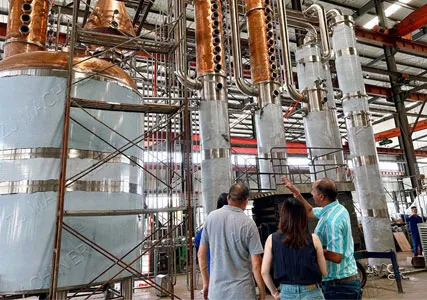 Overseas Client Visited ZHENGJIU for On-Site Inspection of 20,000L Distillation System – High Recognition Earned