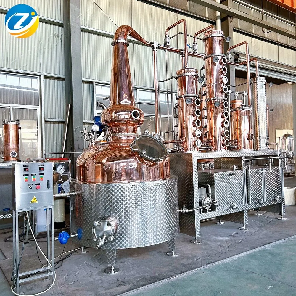 ZJ Copper Pot Still Distillation Equipment for Spirit Alcohol Distiller Plate Column Distill Commercial Distiller